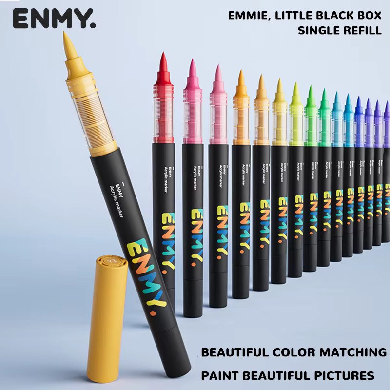 ENMY Acryl-Markierungsstifte Set mit 10 Stück, flüssige Acrylfarbe Marker in Mehrfarben für DIY-Kunst auf Stoff, Leinwand, Stein, Glas, Holz und Papier - Bild 4