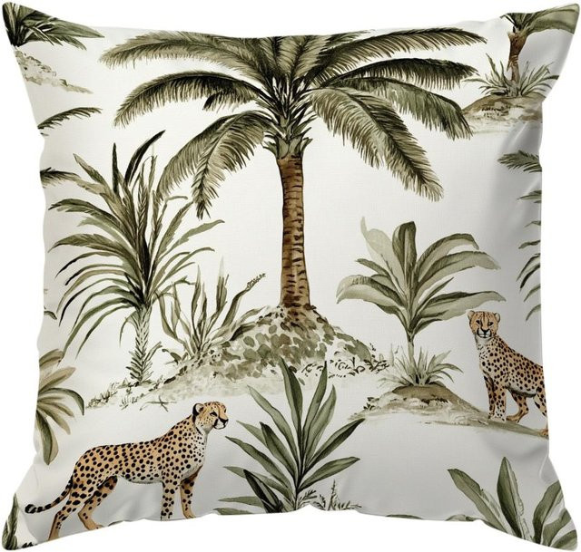 JMG Clothing Kissenbezug mit tropischem Dschungelmuster in Grün, Polyester, B/H: 45 x 45 cm - Bild 1