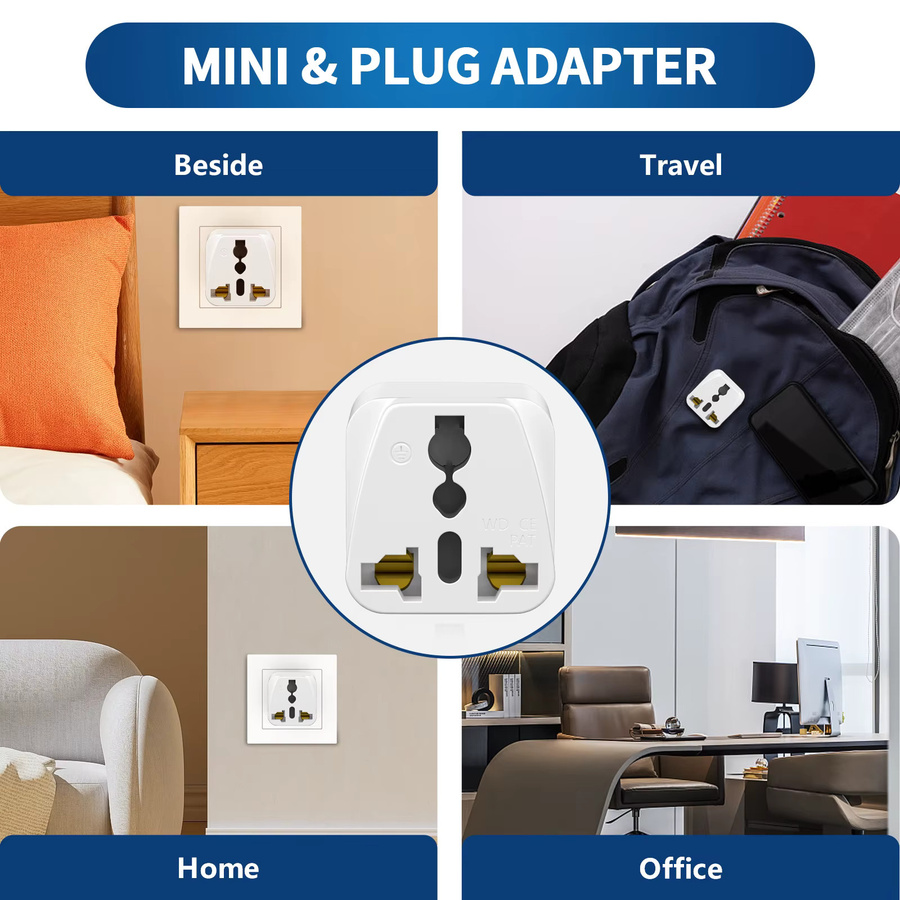 HITRENDS 3er Set Universal Reiseadapter Australien zu EU US UK Konverter in Weiß - Bild 4