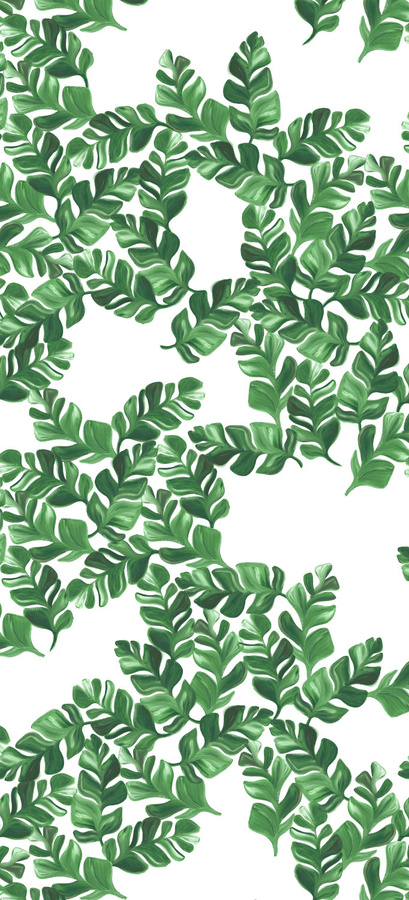 Isidore Leroy Tapete Pacifico Vert in Grün mit floralem und botanischem Design, Mural aus Vlies, B/H: 330 x 50 cm - Bild 1