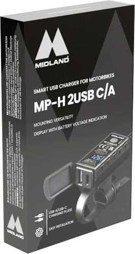 Midland C1702 Bordsteckdose 12V mit USB-A und USB-C in Schwarz - Bild 1
