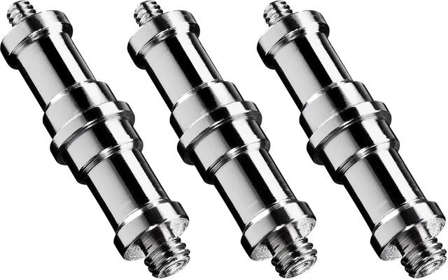 Walimex Set 3x Spigot Gewinde Adapter 3/8 Zoll auf 1/4 Zoll in Silber für Fotografie und Kamera Zubehör - Bild 1