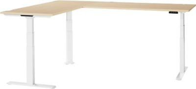 Schäfer Shop Genius Winkelschreibtisch Modena Flex, elektrisch höhenverstellbarer Eckschreibtisch in Ahorn und Weiß, B: 200 cm, T: 240 cm - Bild 1