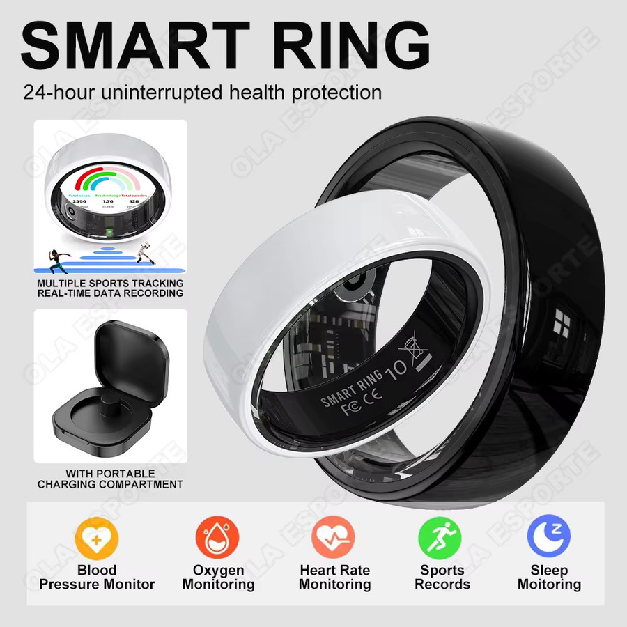 Ola Esporte Keramik-Smartring Pink Unisex Gesundheits-Tracker mit Blutdruck-, Sauerstoff- und Herzfrequenz-Monitor sowie Schlaf- und Sportverfolgung IP68 Wasserdicht - Bild 4
