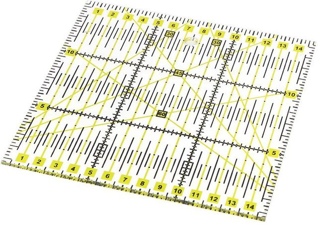 DIYelecs Acryl Schneidelineal für Quiltwerkzeuge und Nählineale in Beige und Transparent - Bild 1