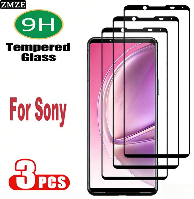 3er-Pack Displayschutzfolie aus gehärtetem Glas für Sony Xperia 10 V, 10 IV, 10 III, 10 II, 1, Transparent - Bild 1