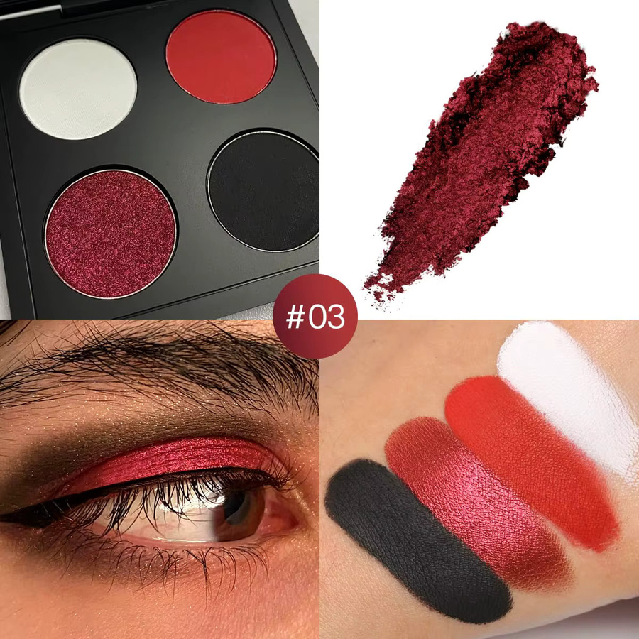 Afflano Lidschatten-Palette, Schwarz, Rot, matt, glitzernd, metallisch - Bild 2