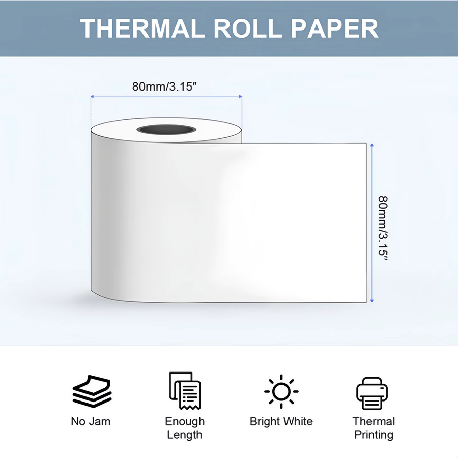 2 Rollen Thermopapier Weiß 80 mm für Supermarkt-Kassen und Belege - Bild 3