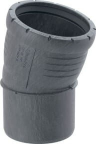 Geberit Bogen Silent Pro DN 50, 15 Grad, hochschalldämmend, grau - Bild 1