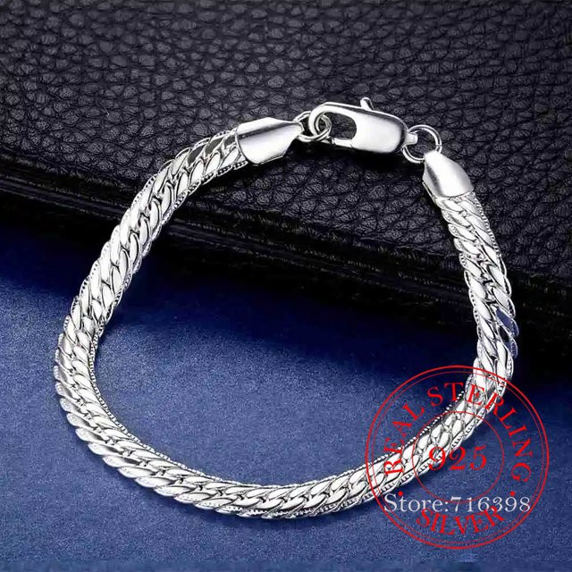 Robbie Armband 925 Silber, geflochtenes Muster, Unisex - Bild 1