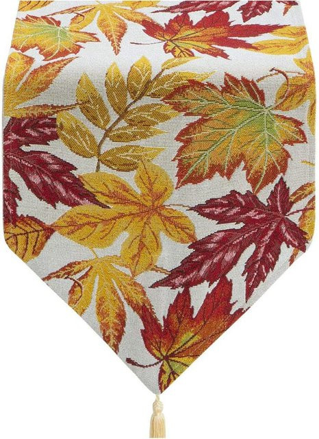 TOMTOP JMS Herbst Tischläufer mit Ahornblatt-Design in Braun und Multicolour für dein Esszimmer - Bild 1