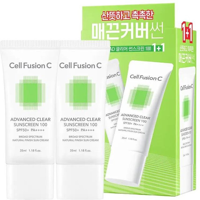 Cell Fusion C Advanced Clear Sunscreen SPF50+, 2x 35 ml, Niacinamid - Bild 1