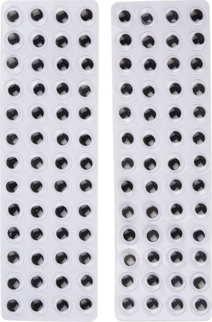 Selbstklebende Wackelaugen in der Form Rund, Durchmesser: 8 mm, 104 Stück - Bild 1