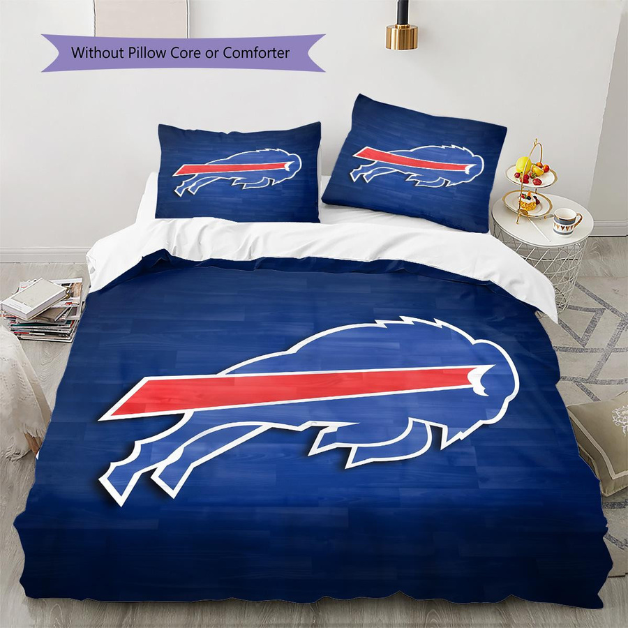 Buffalo Bills Muster Bettwäsche Set mit Reißverschluss Multicolor B/H: 200 x 200 cm (1 Bettbezug und 2 Kissenbezüge) - Bild 2