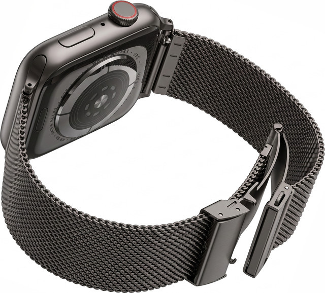 DUTRIEUX Uhrenarmband Milanaise Metallschlaufe, Doppelknopf-Verschluss, kompatibel mit Apple Watch - Bild 1