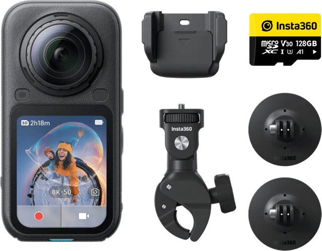 Insta360 X6 Action Camera Motorrad-Bundle in Schwarz - Bild 1