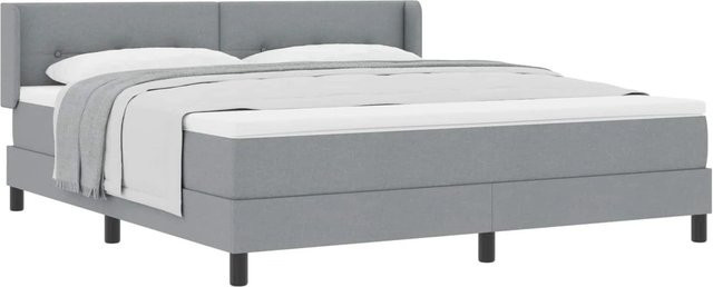 vidaXL Boxspringbett mit Matratze in Hellgrau, Hybrid-Konstruktion aus Federkern und Schaumstoff, B/T/H: 180 x 200 x 280 cm - Bild 1
