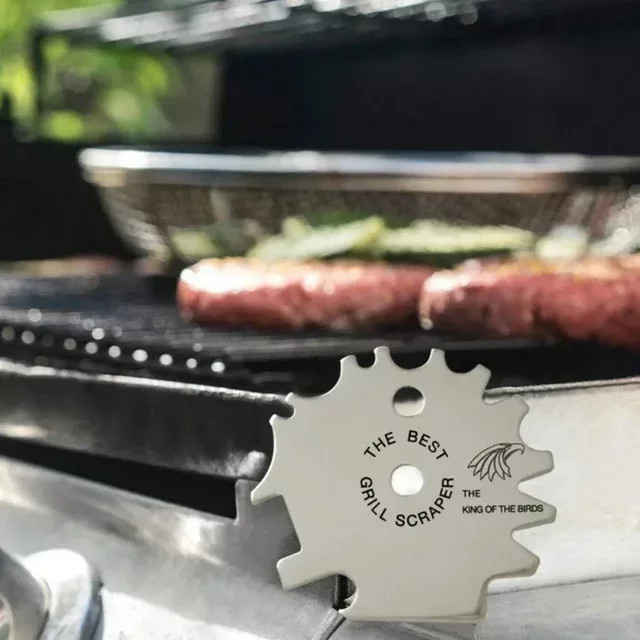 Tragbarer Metall Grillreiniger in Silber zur Rostentfernung und Reinigung deines Grills - Bild 1