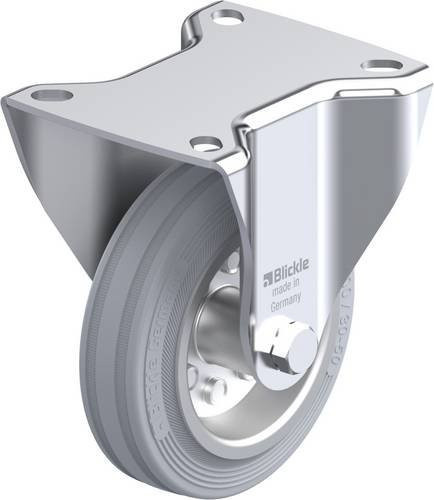 Blickle Bockrolle 100R-SG in Grau mit Stahlgehäuse und 100 mm Rad-Durchmesser für eine Tragfähigkeit von bis zu 70 kg - Bild 1