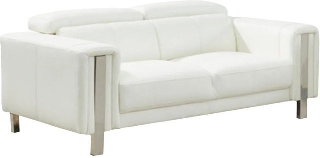 Vente-unique Sofa Maroua in Weiß mit Kunstleder und Armlehnen, Breite: 170 cm - Bild 1
