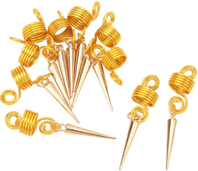 Koogeelife Bartperlen, Messing, Gold, Orange, Unisex - Bild 1