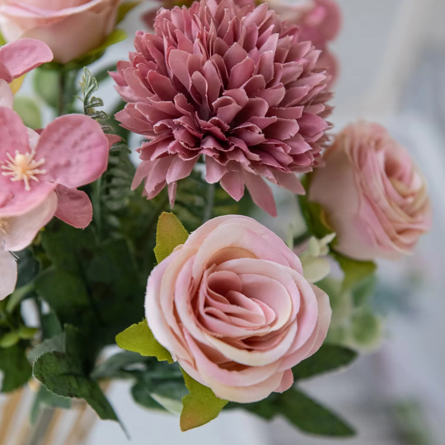 ZQCY Künstliche Rosenblumen aus Kunststoff in Lila für DIY-Tischdekoration, Partys und Hochzeiten - Bild 2