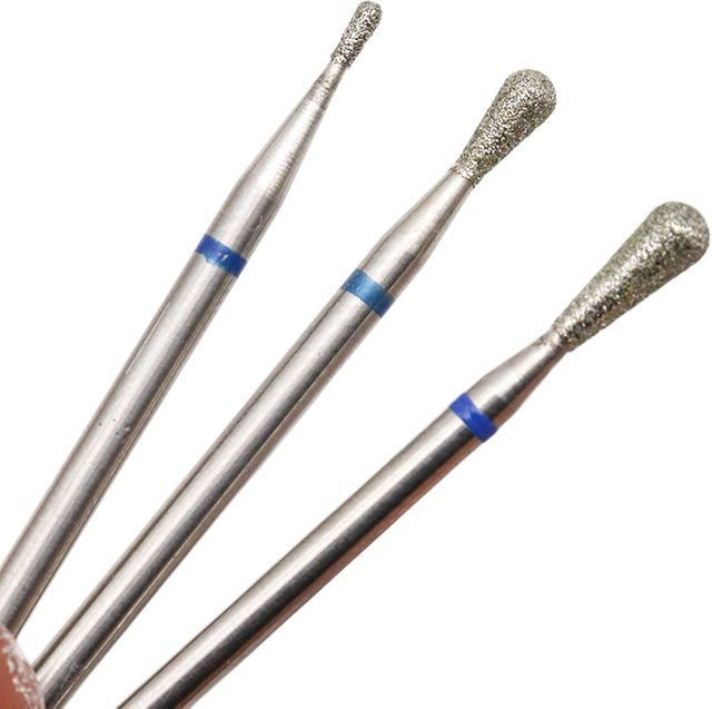 Easy Nail M-Diamantfräser, Birnenförmig, Edelstahl, 3/32 Zoll, Metallic - Bild 1