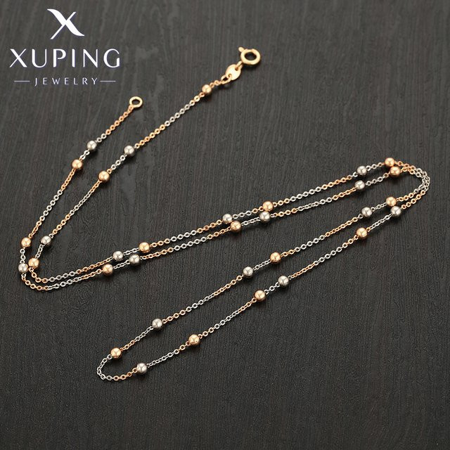 Xuping Halskette, Kupfer Legierung, Mehrfarbige Perlen, 60 cm, Damen - Bild 1