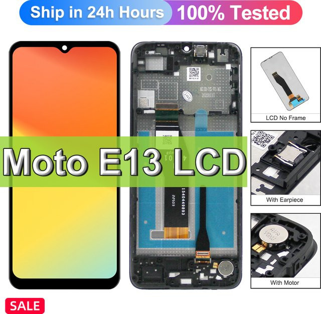 Motorola Moto E13 Ersatz LCD Display Touchscreen Digitizer Montage mit Rahmen, 6,5 Zoll, Schwarz - Bild 1