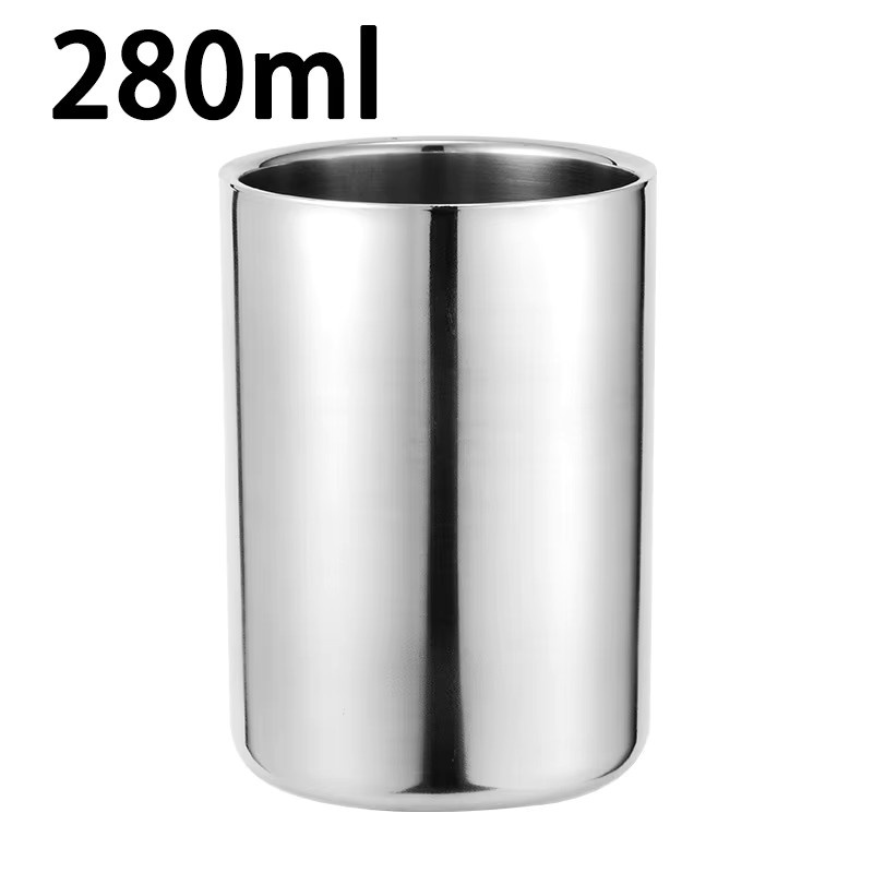 Doppelwandiger Edelstahl Trinkbecher für Kaffee, Tee oder Bier in Silber, 280/430 ml - Bild 2