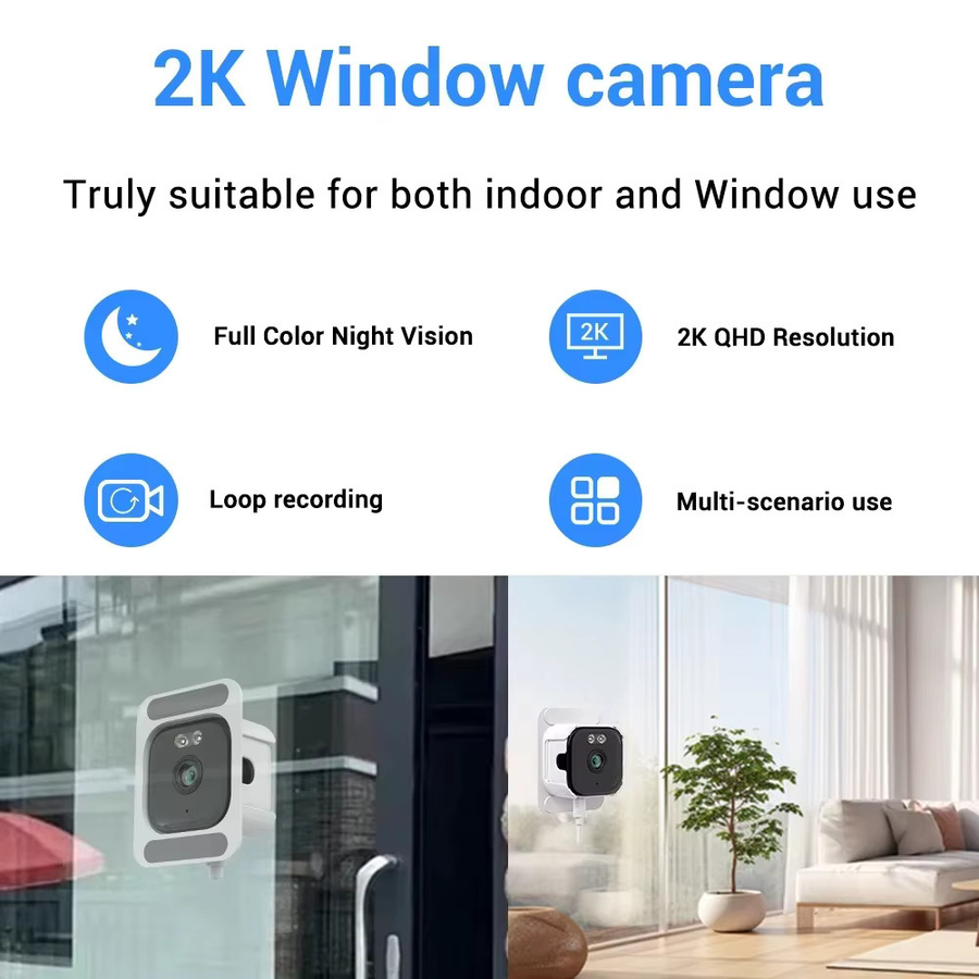 Jaxcam 5MP HD Fensterkamera mit 5GHz WiFi, Nachtsicht und Bewegungserkennung in Weiß - Bild 2