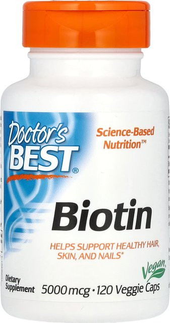 Doctor's Best Biotin, 5.000 mcg, 120 Veggie-Kapseln - Bild 1