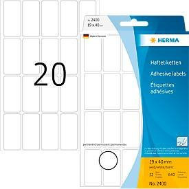 Herma Universal-Vielzwecketiketten in Weiß, B: 19 mm, H: 40 mm, 640 Stück - Bild 1