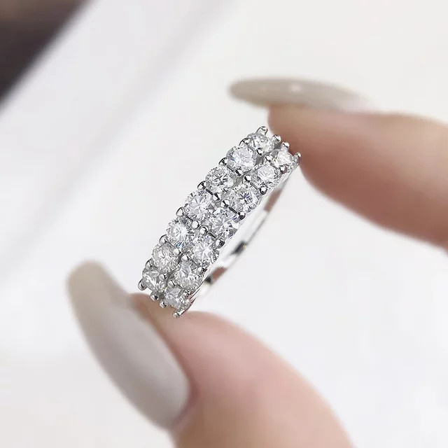 DWJ Ewigkeitsring, 925 Silber, Moissanit, Brillant, Damen - Bild 1