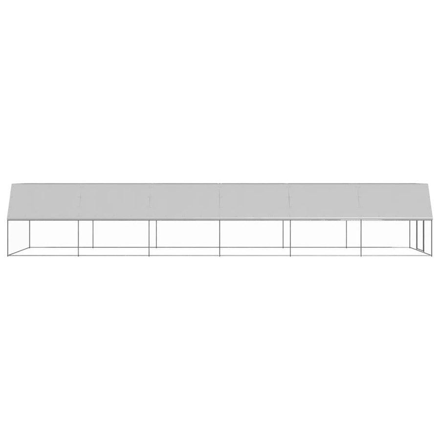 vidaXL Außenvoliere für Hühner aus verzinktem Stahl in Silbergrau, B/T/H: 12 x 3 x 2 m - Bild 2