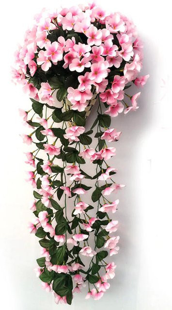 Tooarts Kunstblumen Wisteria Hängender Korb Dekoration in Violett, Pink und Schwarz für Hochzeit und Zuhause - Bild 1