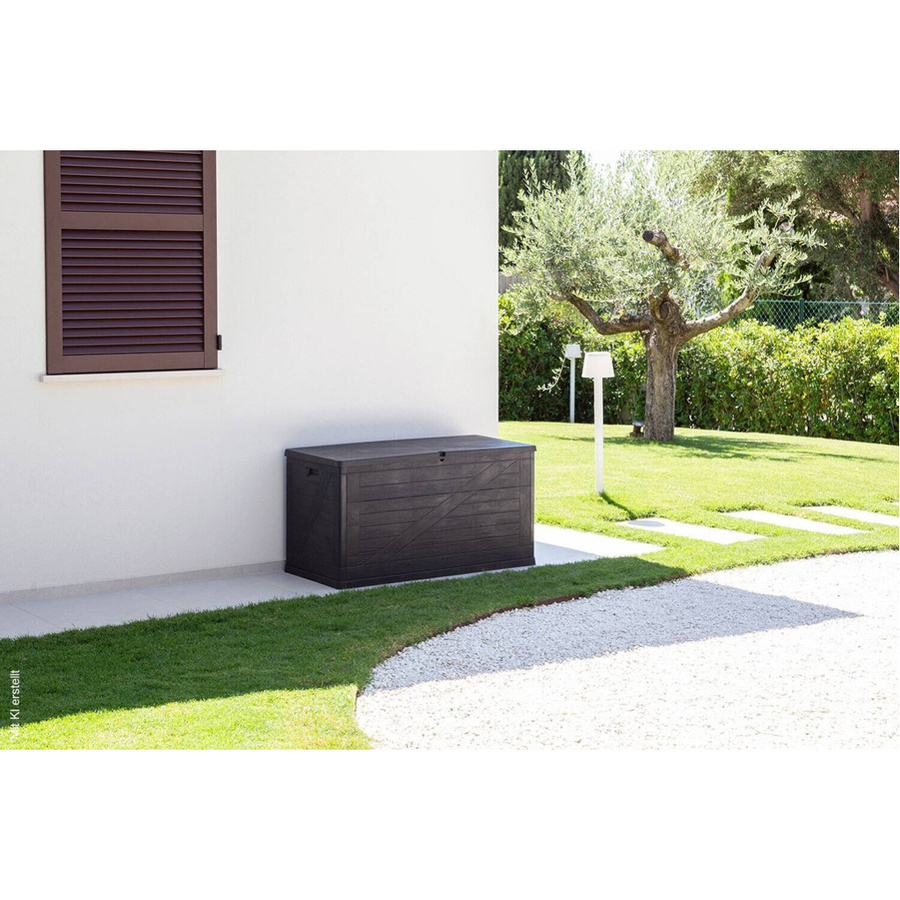 Toomax Aufbewahrungsbox Wood in Anthrazit aus Kunststoff, B/H/L: 63 x 56 x 120 cm - Bild 2