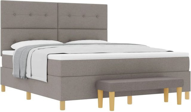vidaXL Boxspringbett mit Matratze und Kopfteil in Taupe/Grau, B/T/H: 180 x 200 x 128 cm - Bild 1