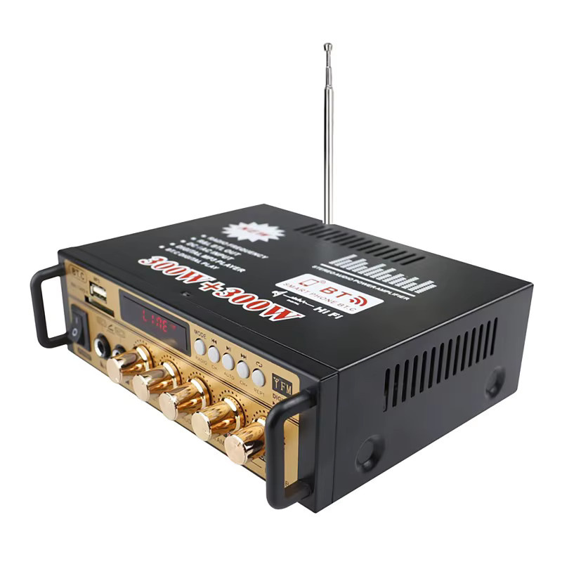 Luxuglow 2-Kanal Bluetooth Leistungsverstärker mit Fernbedienung, Mini Audioverstärker für Auto und Zuhause mit USB und SD-Kartenslot - Bild 2