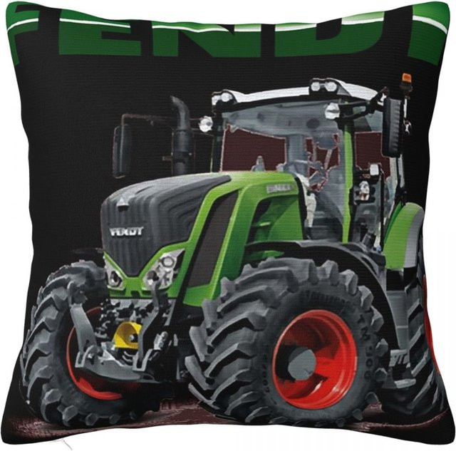 Fendt Deutsche Traktoren Quadratische Kissenhülle aus Polyester in Grün, B/T: 40 x 40 cm - Bild 1
