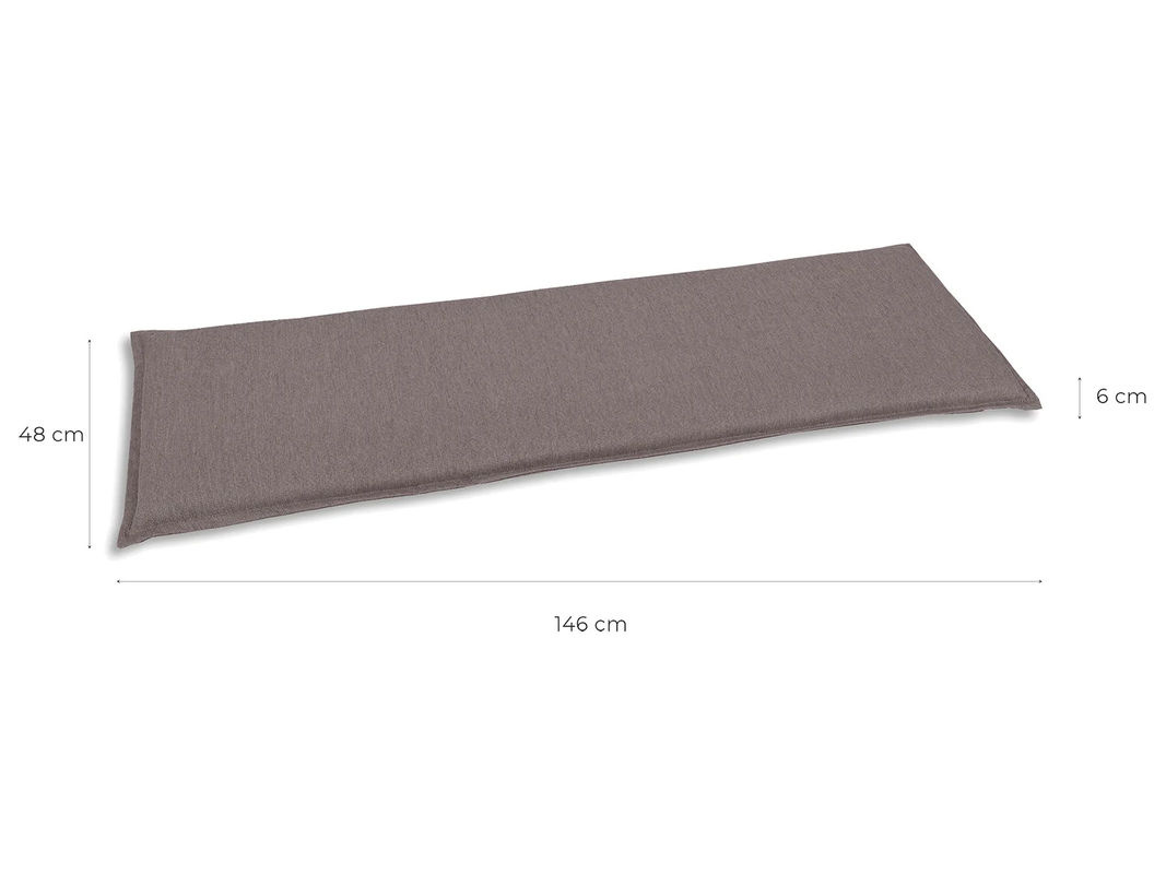 GO-DE TEXTIL Gartenbankauflage für 3-Sitzer in Taupe mit Schaumstofffüllung - Bild 2