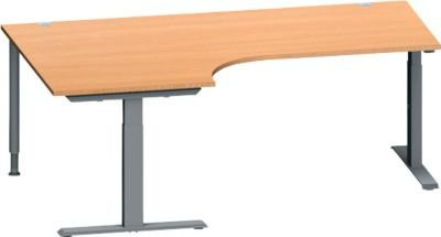 Schäfer Shop Genius Winkelschreibtisch MODENA FLEX, Buche/Anthrazit, B: 200 cm, T: 120/80 cm, H: 65-85 cm - Bild 1