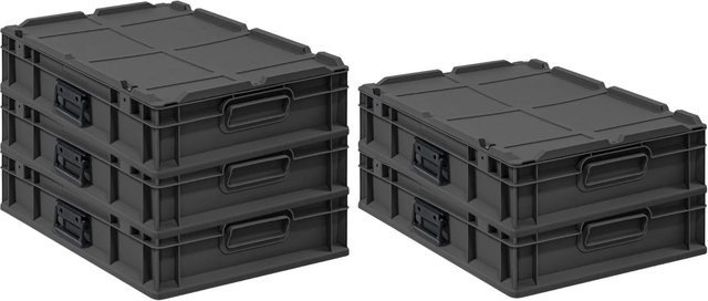 PROREGAL Supersparset 5x Eurobox Nextgen Portable Transportbehälter Schwarz, H x B x T: 13,5 x 40 x 60 cm, 23 Liter - Bild 1