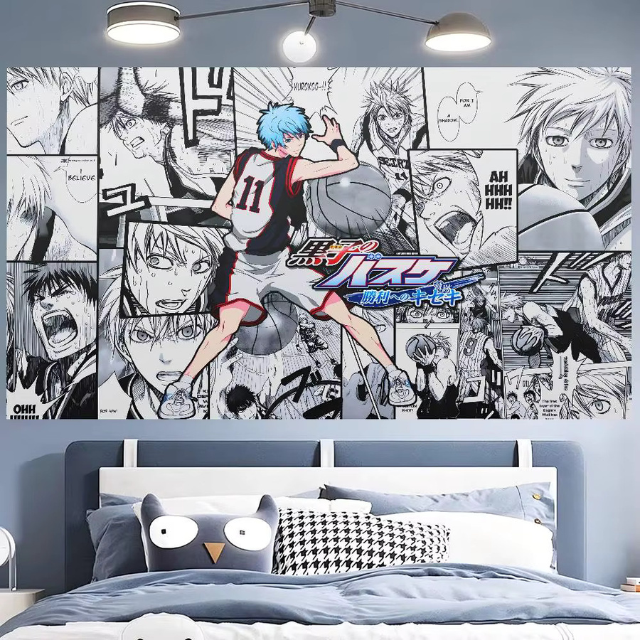 Mesuca Manga Basketball Banner Leinwand als Party-Hintergrund Dekoration, Mehrfarbig - Bild 3