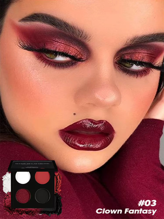 Afflano Lidschatten-Palette, Schwarz, Rot, matt, glitzernd, metallisch - Bild 5