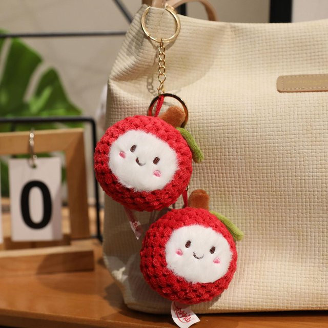 Yiran toy Litschi-Frucht Plüschtier Anhänger, Handpuppe, Schlüsselanhänger - Bild 1