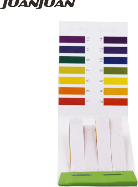 JUANJUAN pH-Teststreifen Set mit 80 Stück zur pH-Wert Messung von 1–14 für Wasser, Boden und Seife, Mehrfarbig - Bild 1