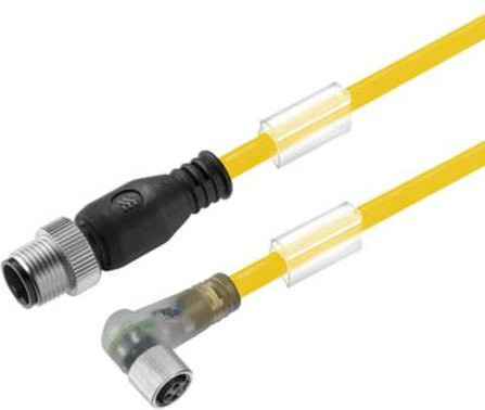 Weidmüller Sensor-Aktor-Steckverbinder M12 Stecker gerade und Buchse gewinkelt Gelb 10,00 m - Bild 1