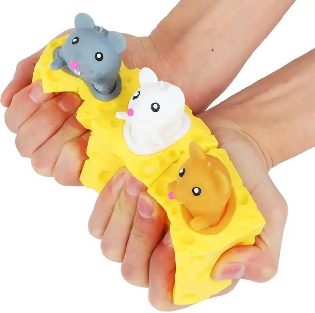 BC Pet Supplies Käse-Maus Quetschspielzeug, Stressball, weiß - Bild 1