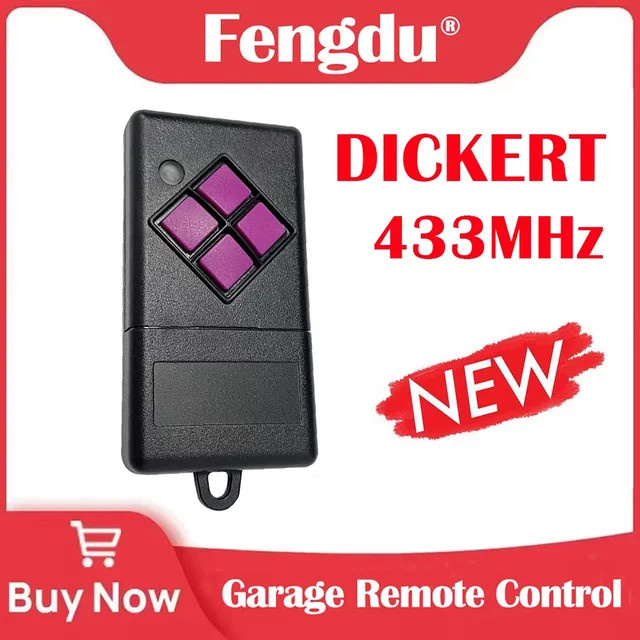 Dickert Garagentor-Fernbedienung MAHS433-04 Handsender mit 4 Tasten in Schwarz 433 MHz - Bild 1